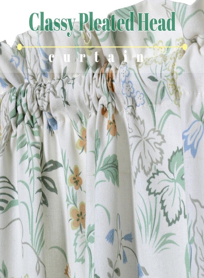 Moslovstar Linen French Door Curtains Set of 2, Elegant Country Style Wind Chime Flower Front Door Curtain Dual Rod Pocket Tiebacks Included, 25" W x 72" L - Image 3